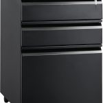 DEVAISE 3 Drawer Mobile File Cabinet with Lock, Under Desk Metal Filing Cabinet for Legal/Letter/A4 File, Fully Assembled Except Wheels, Black
